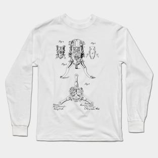 Christmas Tree Holder Vintage Patent Hand Drawing Long Sleeve T-Shirt